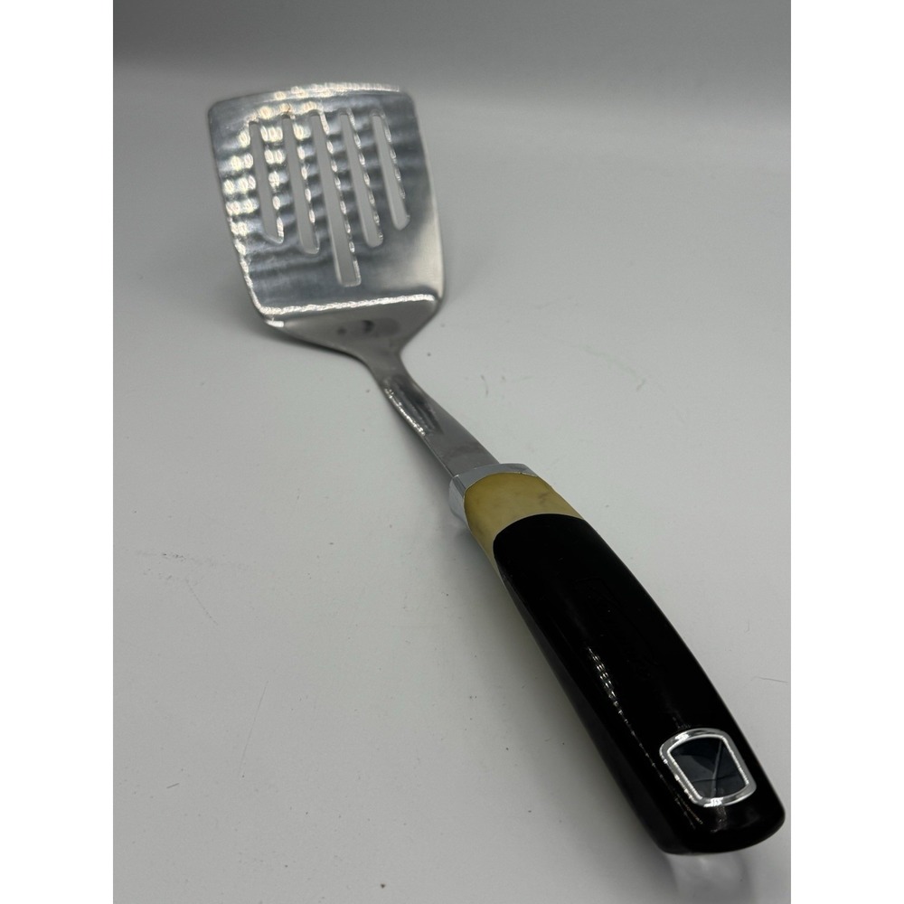 Kenmore Stainless Steel Spatula Turner Black Beige Plastic Handle Solid